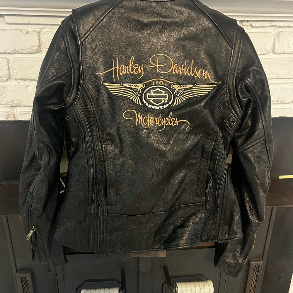 Harley-Davidson Women's 110Th Anniversary Black Leather Jacket.Limited Edition 🔥